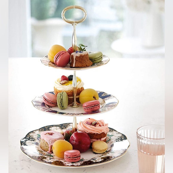 Royal Albert 100 Years Three-Tier (English Chintz, Regency & Duchess) Cake Stand - Picture 1 of 4